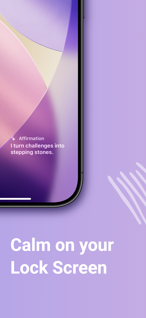 Lock Screen affirmation reading 'I turn challenges into stepping stones'